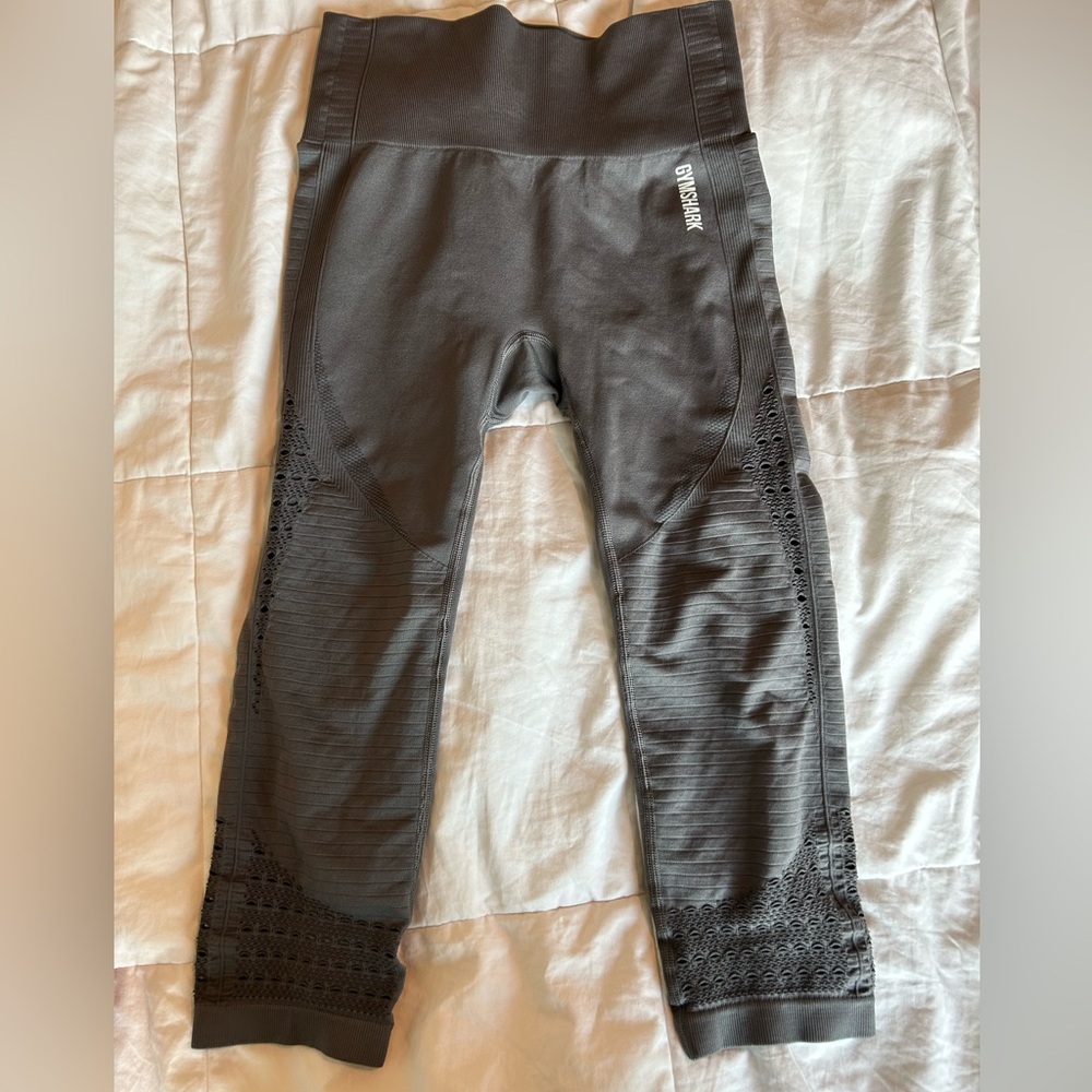 Gymshark grey cropped leggings size M